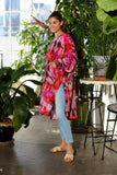 Artisan Raspberry Tie Dye Long Gauze Kaftan