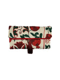 Cream and Red Floral Embroidered Clutch