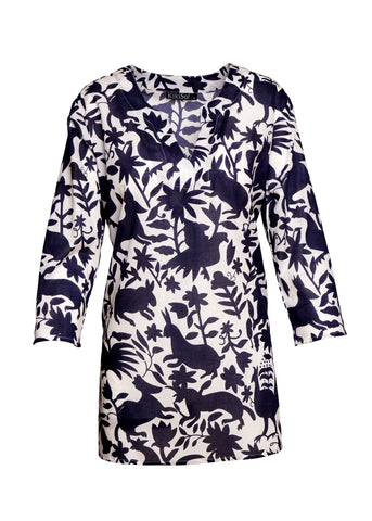 Navy Solid Fiesta Tunic