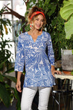 Royal Blue Leaf Tunic