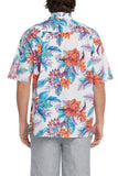 Men's Painted Floral Short-Sleeved Button Down Shirt